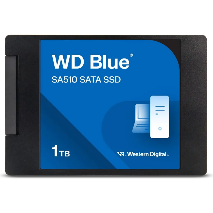 WD Blue SA510, 2.5" SATA SSD mit 1000 GB Speicher und Acronis True Image für Cybersicherheit