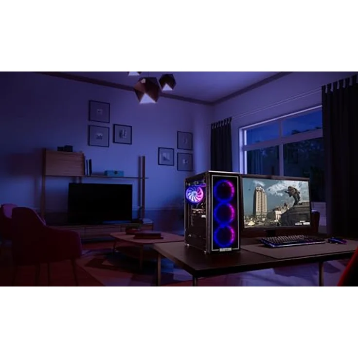 BEASTCOM Q5 Gaming PC Set Bundle | AMD Ryzen 5 4500 4,10GHz, NVIDIA RTX 4060 Ti 8GB, 32GB RAM, 1TB NVMe SSD, 27" Monitor LED, RGB Tastatur + Maus + Mauspad, Win 11 – Bild 4