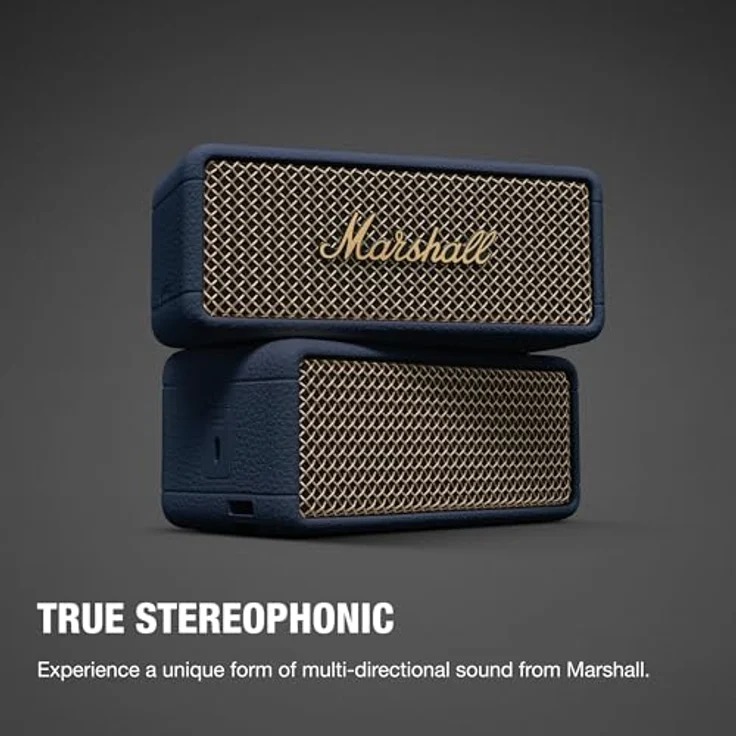 Marshall Emberton III Tragbarer Bluetooth-Lautsprecher mit über 32 Stunden Akkulaufzeit, staub- und wasserdicht, Mitternachtsblau – Bild 3