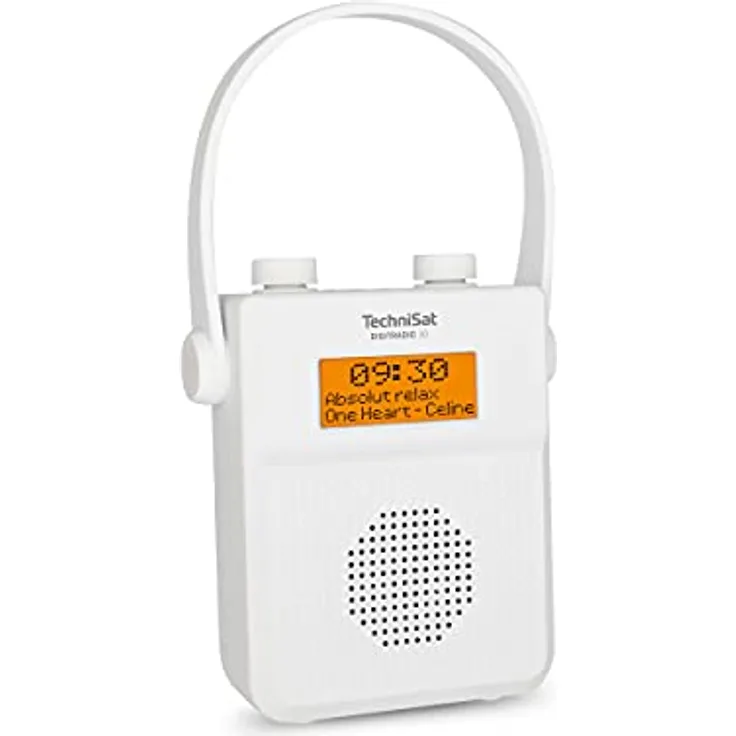 TechniSat DIGITRADIO 30 - wasserdichtes DAB+ Duschradio, weiß mit integriertem Akku, Bluetooth und Favoritenspeicher