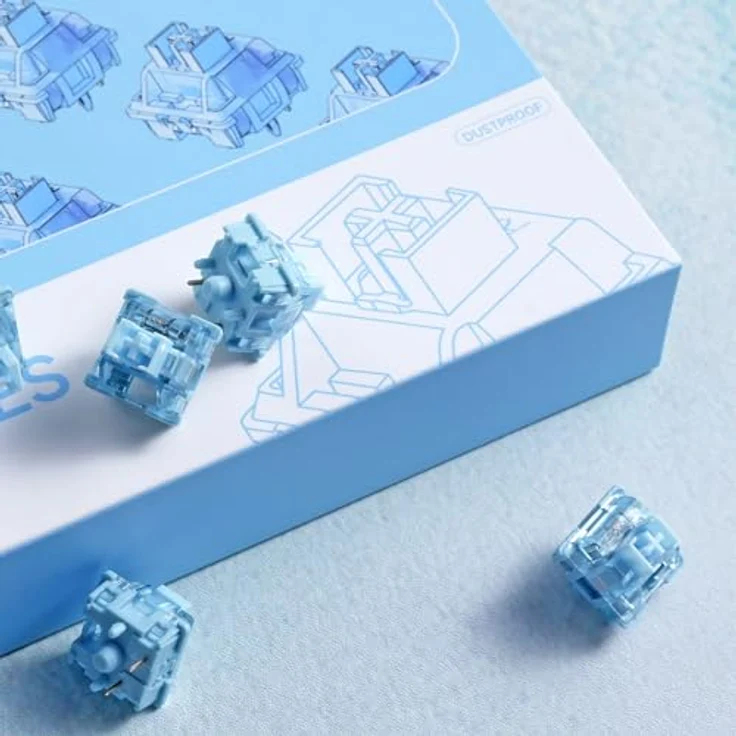 Akko AKKO V3 Pro Cream Blue Switches, mechanisch, 5-Pin, taktil, MX-Stem, 45g - 45 Stück – Bild 4