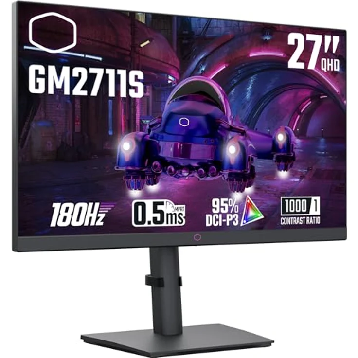 Cooler Master GM2711S 27" Gaming-Monitor – WQHD 180Hz, Ultra-IPS, 95% DCI-P3, DisplayHDR 400, Low Blue Light, Lautsprecher – Bild 1