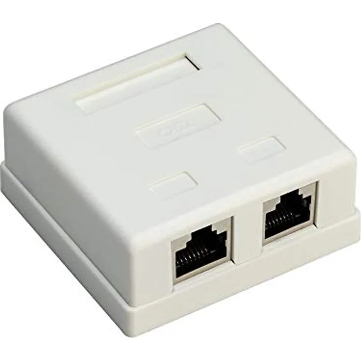 Goobay 77635 2-port RJ45 Anschlussdose, CAT 6, STP