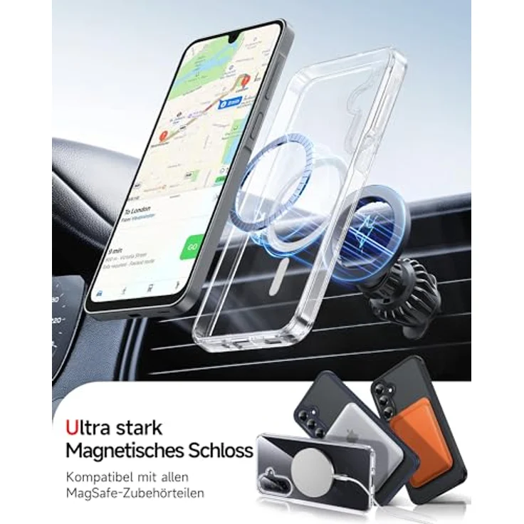 LeYi HD Klar Hülle für Samsung Galaxy A17 4G / 5G, MagSafe Case mit militärischem Schutz, stoßfest, transparenter Design, inkl. 2x gehärtetem Glas – Bild 3