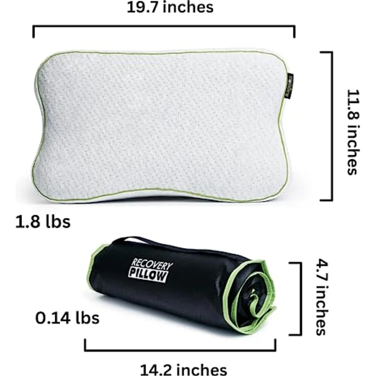 BLACKROLL® Recovery Pillow (50 x 30 cm), Ergonomisches Nackenkissen aus Viscose Memory Schaum, Grau, mit Travel Bag für Reisen, Made in Germany – Bild 3