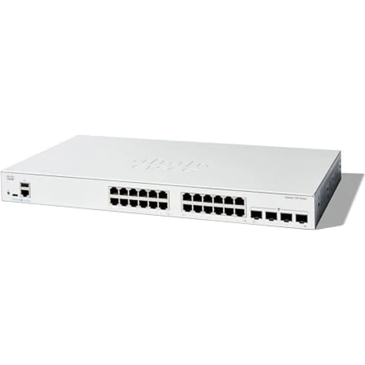 Cisco Catalyst 1300-24T-4G-Managed-Switch, 24-Port-GE, 4 x 1-GE-SFP, eingeschränkter Lebenszeitschutz (C1300-24T-4G)
