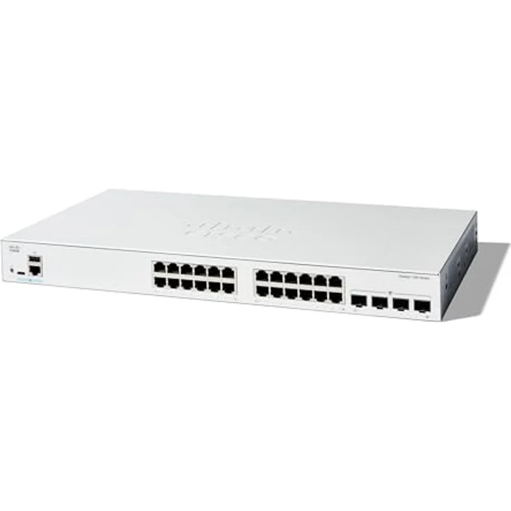 Cisco Catalyst 1300-24T-4G-Managed-Switch, 24-Port-GE, 4 x 1-GE-SFP, eingeschränkter Lebenszeitschutz (C1300-24T-4G) – Bild 1