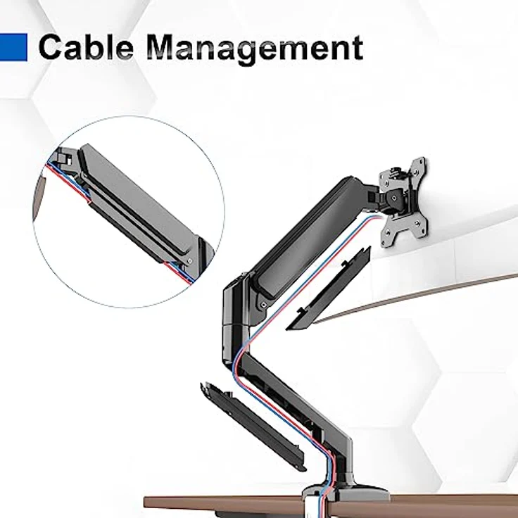 GRIFEMA Monitor Halterung, für 13-32 Zoll Bildschirm, Monitor Stand, Monitor Arm Höhenverstellbar Drehungbar, Monitorhalterung Max 9Kg, Bildschirmhalterung Vesa 75x75 / 100x100, Schwarz – Bild 5