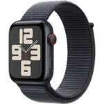 Apple Watch SE GPS + Cellular 44mm Aluminiumgehäuse Mitternacht mit Sport Loop Tinte - Fitness und Schlaftracker, Unfallerkennung, CO₂ neutral