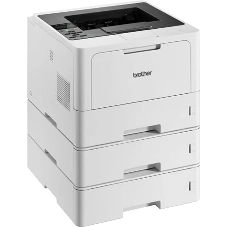 Brother HL-L5210DNTT Laserdrucker schwarz weiß (A4, 48 Seiten/Min., 1.200x1.200 DPI, LAN, Duplex, 3x250 Blatt Papierkassetten) weiß/grau – Bild 3