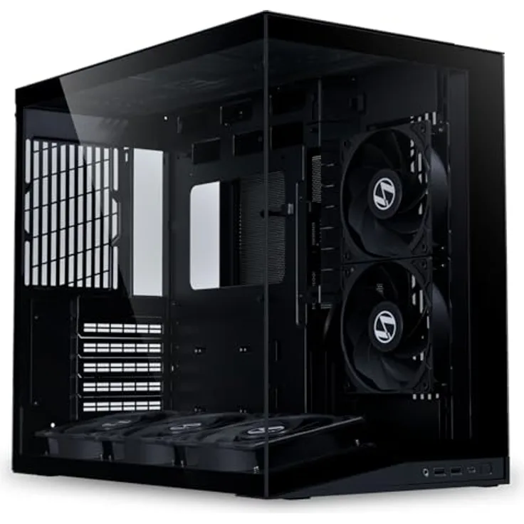 Lian Li O11 Dynamic Mini V2 Flow, Mini-ATX PC-Gehäuse in Schwarz mit 5x 120-mm-Lüftern und Tempered Glass