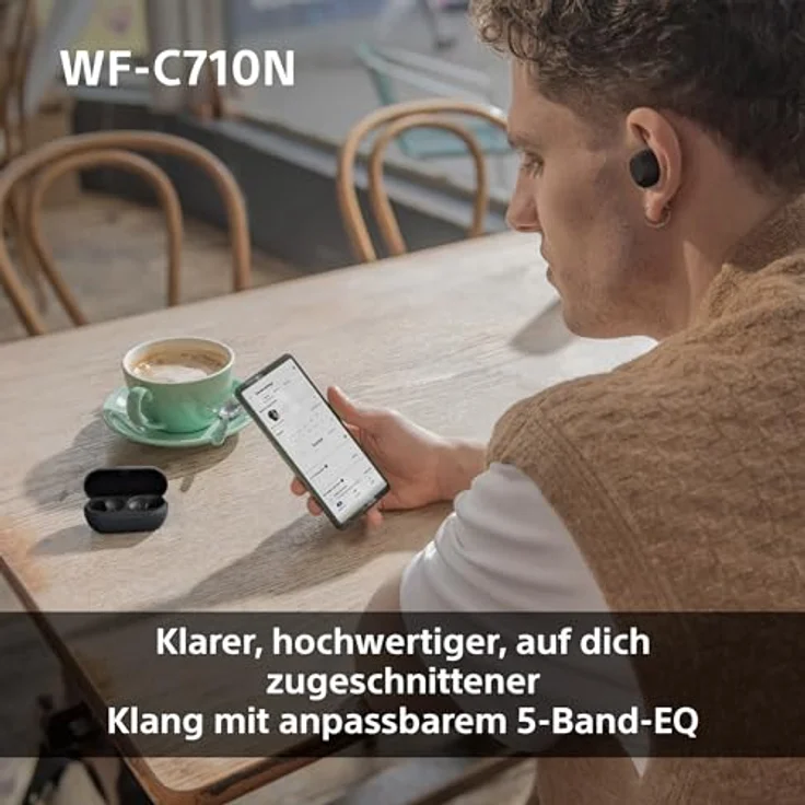 Sony WF-C710N True Wireless In-Ear Kopfhörer Schwarz mit ANC, Bluetooth 5.3, 21,5h Laufzeit, Spritzwasserschutz – Bild 4