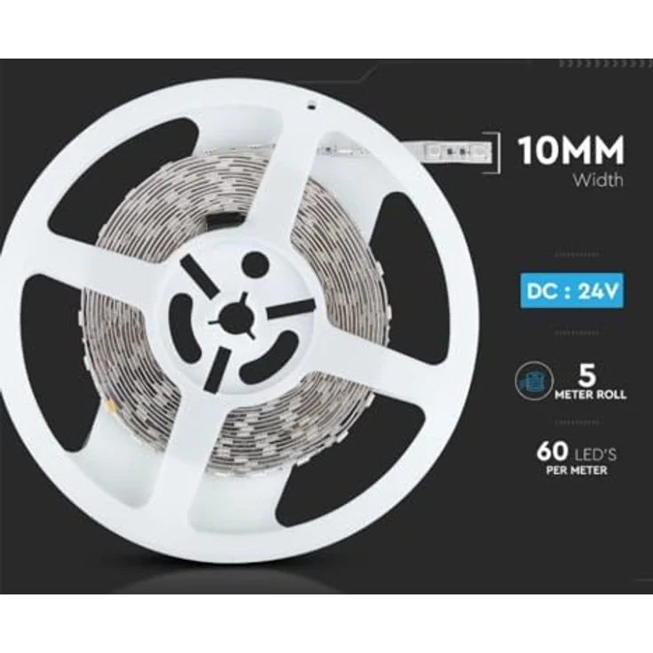 V-TAC VT-5050 LED Strip, 5m SMD5050, 10W/m, 4000K, IP20, 24V, 60 LEDs/m – Bild 2