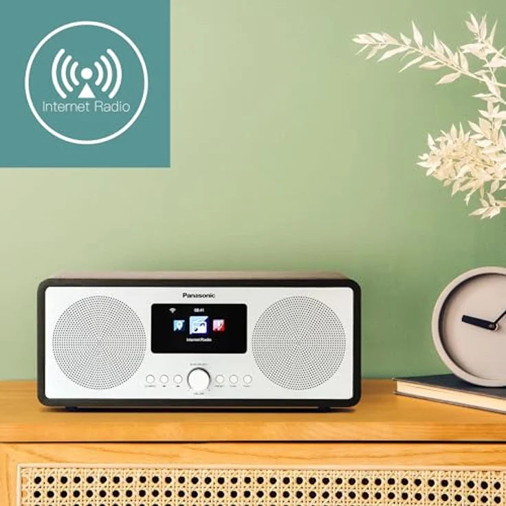 Panasonic RF-D40EGK-K Internet- & DAB+/FM-Radio mit Bluetooth, 6 Watt, 7,5 cm Lautsprecher, 2,4 Zoll TFT-Farb-LCD, Wecker & Einschlaftimer, Fernbedienung, USB, WLAN, Schwarz – Bild 2