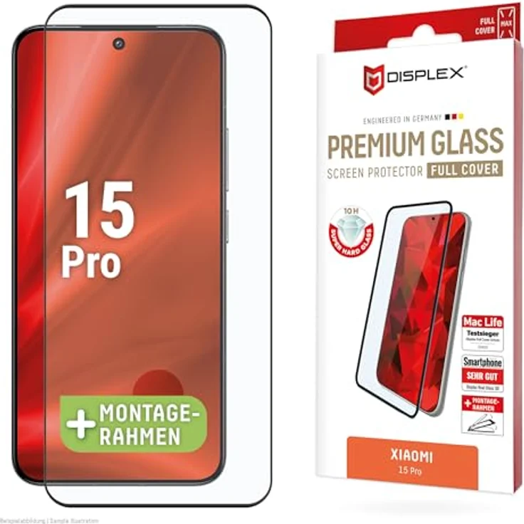 Displex Premium Schutzglas (Full Cover, 10H) für Xiaomi 15 Pro, Tempered Glas, kratzer-resistente Schutzfolie, hüllenfreundlich – Bild 1