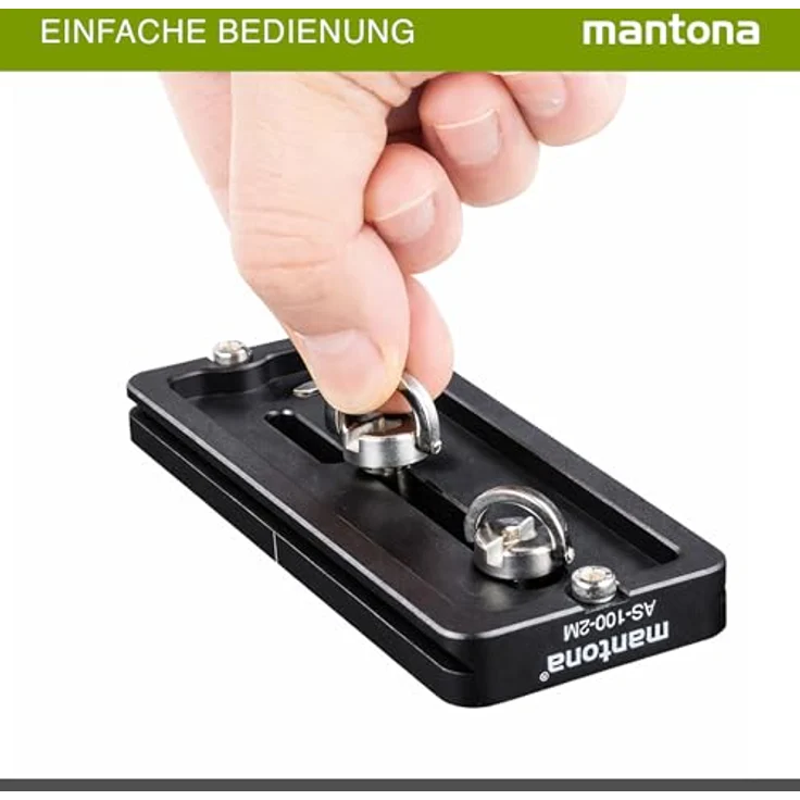 Mantona Schnellwechselplatte Arca Swiss, 100 mm schwarz – Bild 3