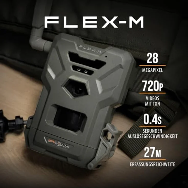 Spypoint Wildkamera Flex-M – Twin Pack Wildkamera, LTE Übertragung, 28 MP Auflösung, 15 Sek. HD Videos, 512 GB Speicher, europaweite Netzabdeckung, schwarz – Bild 4