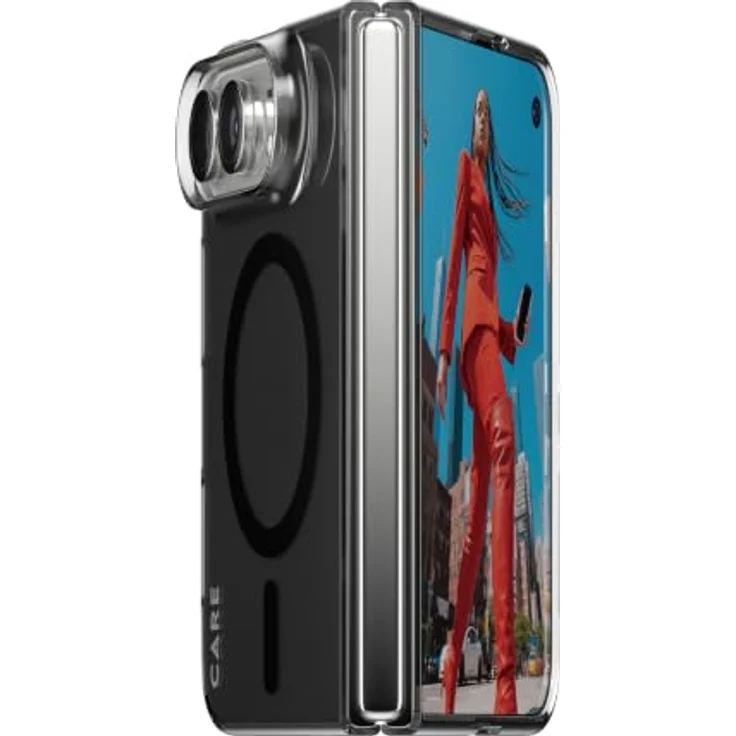 CARE by PanzerGlass Signature Case SLIM, PC/TPU Hülle für Apple iPhone Duo, MagSafe-kompatibel, 1 mm dünn, Smokey Black – Bild 1