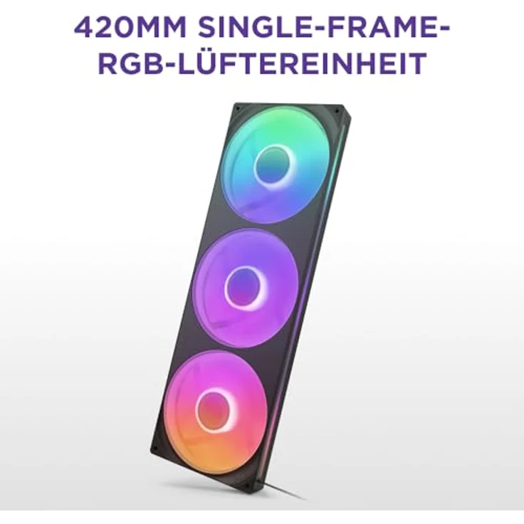 NZXT F420 RGB Core, 140 mm PC Lüfter mit Uni-Body-Konstruktion und RGB-Beleuchtung, Schwarz – Bild 3
