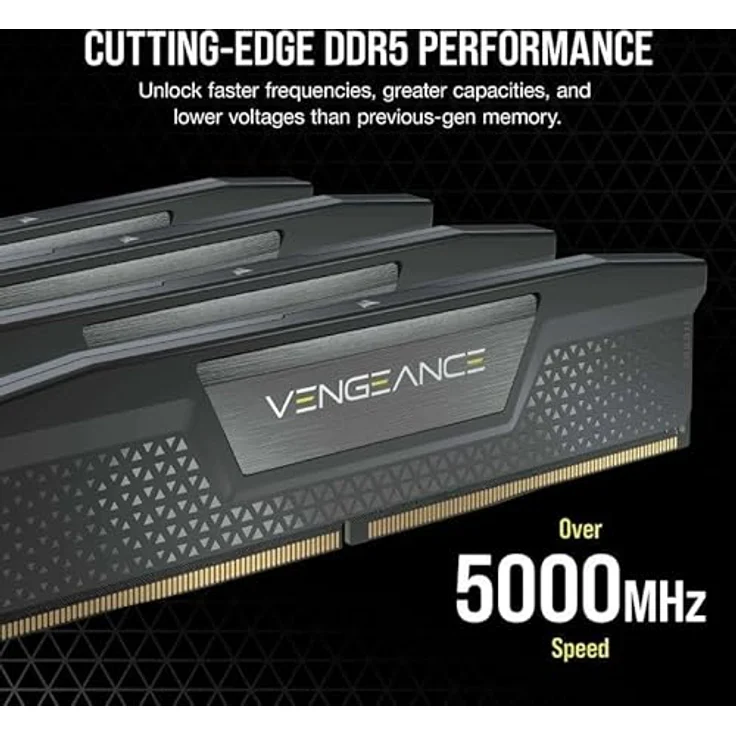 Corsair VENGEANCE DDR5 RAM 16GB (2x8GB) 5200MHz CL40 Intel XMP iCUE Kompatibel Computer Speicher - Schwarz (CMK16GX5M2B5200C40) – Bild 4
