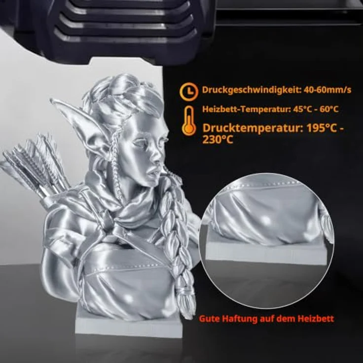 GIANTARM PLA Filament 1,75mm 1kg Spool, glänzendes Silber/Kupfer, zähigkeitsoptimiert – Bild 4