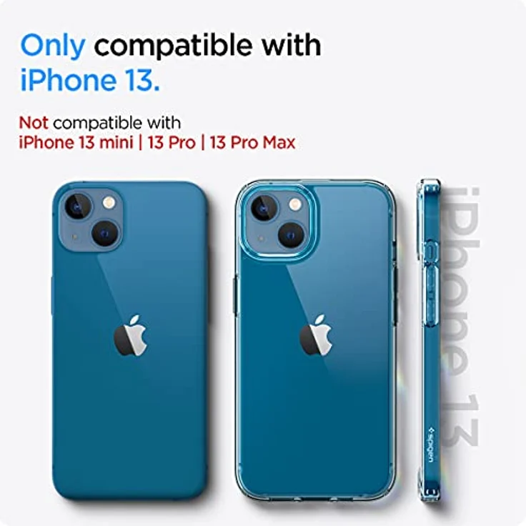 Spigen für iPhone 13 Ultra Hybrid Hülle [Anti-Yellowing] Case Handyhülle Schutzhülle Cover Transparent Durchsichtig Dünn Slim -Crystal Clear – Bild 2