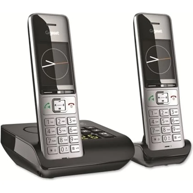 Gigaset COMFORT 500A Duo - 2 Mobilteile, Anrufbeantworter, Freisprechen, Telefonbuch, 5,8 cm (2,2 Zoll) TFT-Farbdisplay, schwarz, silber – Bild 3