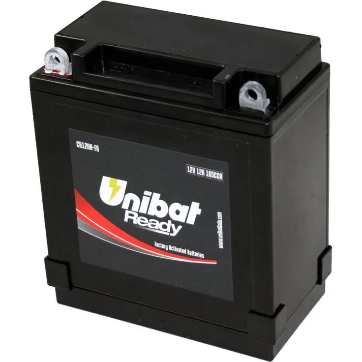 Unibat CB12A-A Batterie, wartungsfreie Motorrad-Batterie mit 9 Ah Kapazität, 154 mm hoch, intern belüftet