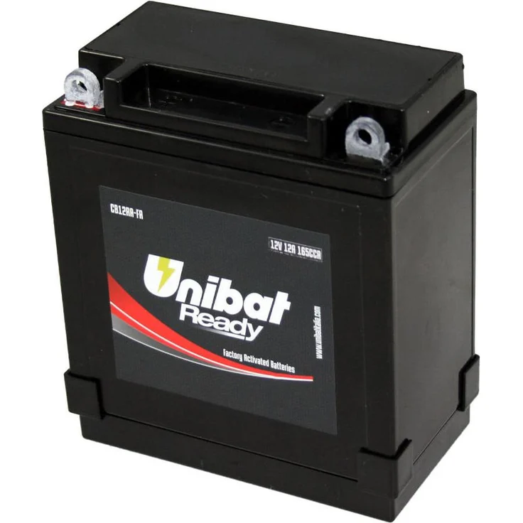 Unibat CB12A-A Batterie, wartungsfreie Motorrad-Batterie mit 9 Ah Kapazität, 154 mm hoch, intern belüftet