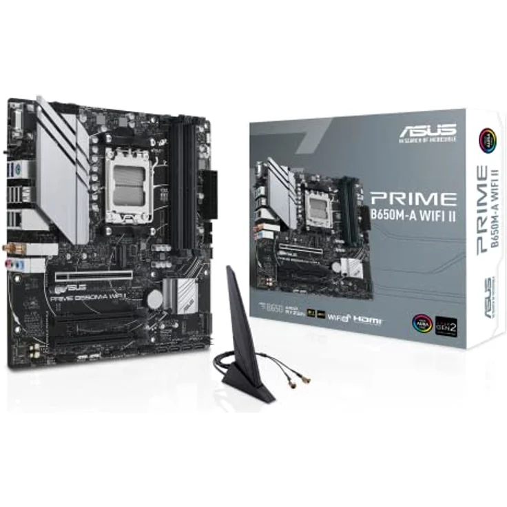 ASUS Prime B650M-A WIFI Gaming Mainboard Sockel AMD AM5 (Ryzen 7000, micro-ATX, DDR5 Speicher, PCIe 5.0, WiFi 6, BIOS Flashback, USB 3.2 Gen 2, Aura Sync) – Bild 1