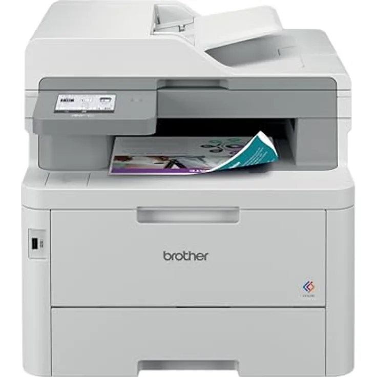 Brother MFC-L8390CDW Professionelles und kompaktes 4-in-1 Farb-LED-Multifunktionsgerät (Drucker, Scanner, Kopierer, Fax, 30 Seiten/Min.) weiß/grau