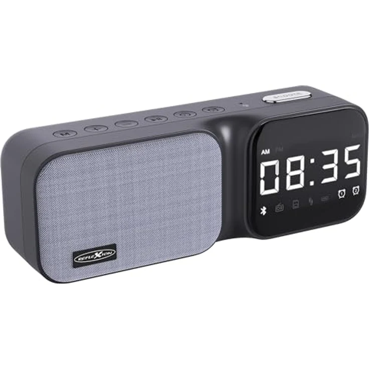 REFLEXION CLR24BT Uhrenradio mit Bluetooth, Radio, Micro-SD, AUX-IN, Uhrzeit/Datum, Wecker und Schlummer-Funktion, Schwarz – Bild 2