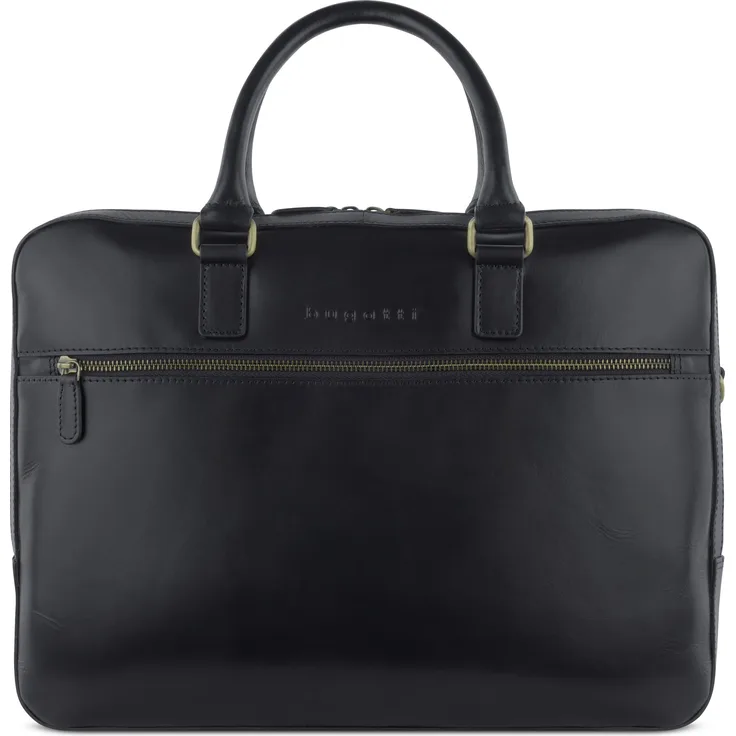 Bugatti Aktentasche Remo Briefcase Large, Notebooktasche, Schwarz, aus hochwertigem Rindleder hergestellt
