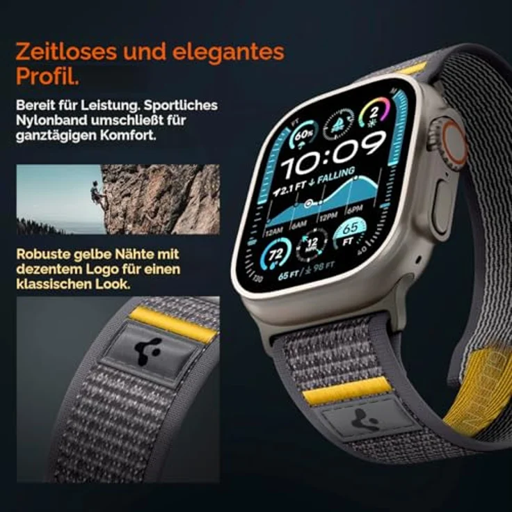 Spigen Athlex Air Strap für Apple Watch 44 / 45 / 46 / 49 mm, atmungsaktives und komfortables Zubehör, Grau – Bild 5