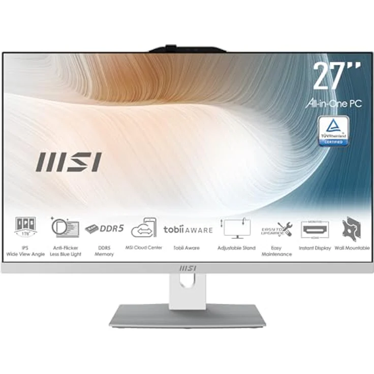 MSI Modern AM272P 1M-1289DE, 27" All-in-One PC mit Intel Core i7-150U, 16 GB RAM, 512 GB SSD, Windows 11 Home, Weiß – Bild 3