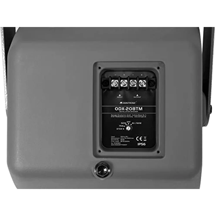 Omnitronic ODX-208TM Installationslautsprecher, passiver PA-Lautsprecher für 100V-Systeme, klarer Klang, dunkelgrau – Bild 4