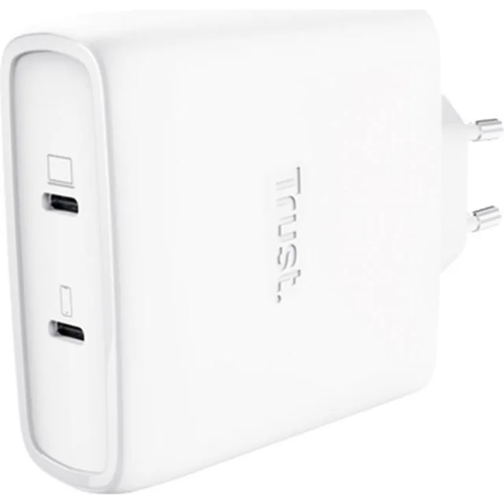 Trust Maxo USB-C GaN-Ladegerät 100 W, 2 Anschlüsse mit Power Delivery 3.0, kompaktes Design