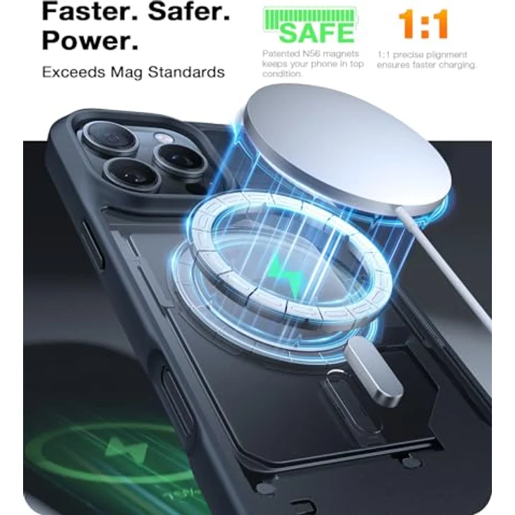TORRAS Magnetisch Stoßfest für 16 Pro Max Hülle, [Kompatibel mit MagSafe] [Falltest in Militärqualität] Durchscheinende Schlanke Schutzhülle für 16 Pro Max Anti-Fingerabdruck Anti-Kratzen, Schwarz – Bild 2