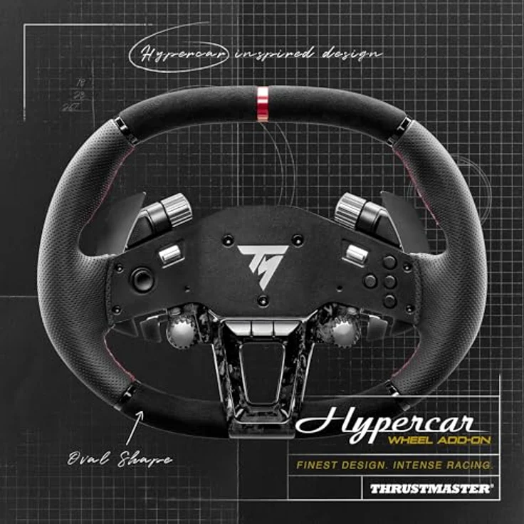 Thrustmaster Hypercar Wheel AddOn, Gaming-Lenkrad in Racing-Look aus Carbon und Leder, integrierte Schaltanzeige – Bild 5