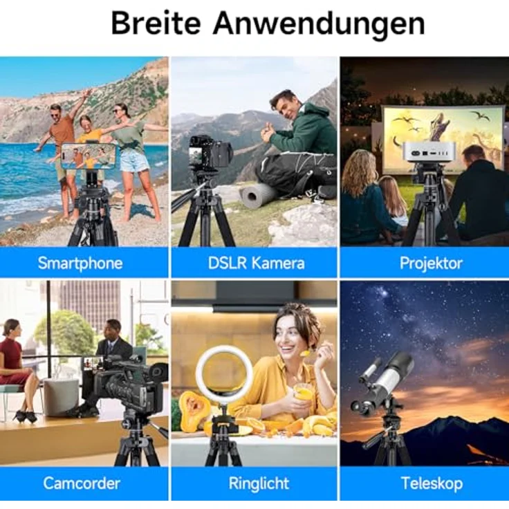 Rollei Compact Traveler Star S4 Kamerastativ, tragbar mit flexiblem Kopf und Zubehör – Bild 7