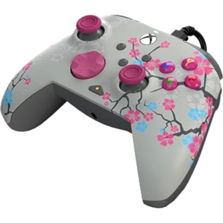 PDP Rematch - Blossom (Glow In Dark) Gamepad - Microsoft Xbox One, Xbox Series S, PC, Grau, Violett, programmierbare Rücktasten, Dual-Rumble-Motoren, integrierte Lautstärkeregler – Bild 6