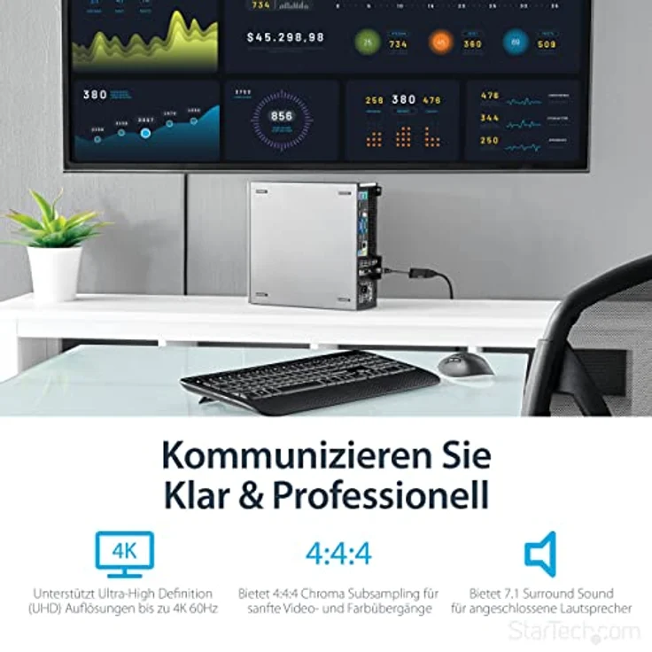 StarTech.com DisplayPort to HDMI Adapter - 4K 60Hz - Videokonverter - HDMI - DisplayPort (DP2HD4K60S) – Bild 3