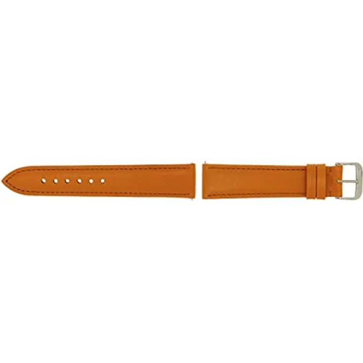 SELVA Uhrenarmband aus Leder, 14 mm, honigfarben mit silberner Schließe, handgefertigt in Deutschland, Quick Release-Federstege – Bild 2