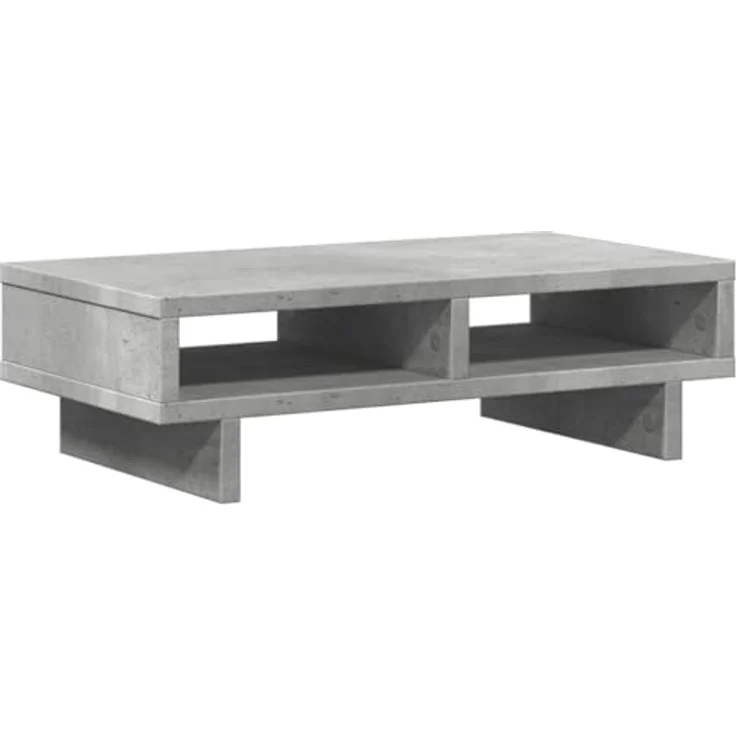 vidaXL Monitorständer, Betongrau, 2 Fächer, 50x27x15 cm, Holzwerkstoff, max. Belastbarkeit 25 kg – Bild 7