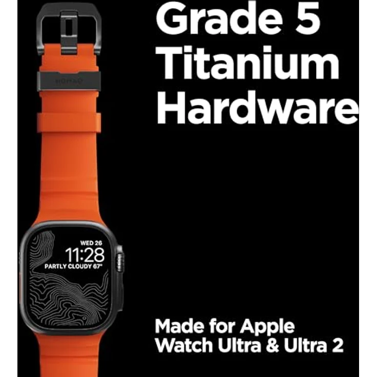 NOMAD Rocky Point Band für Apple Watch 42/44/45/49 mm, leichtes und waterfestes Uhrenarmband mit Magma Connector in Schwarz – Bild 9
