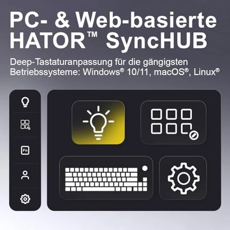 HATOR Skyfall Wireless 80, Mechanische Tastatur mit RGB-LED, USB + RF Wireless + Bluetooth, Schwarz-Weiß, Hot-Swap-Schalter – Bild 9