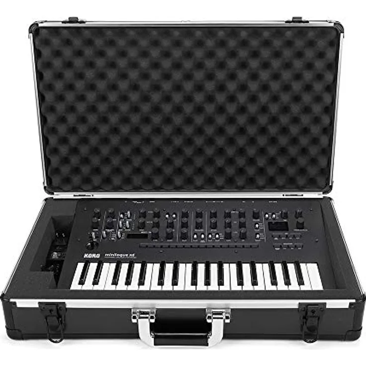 Analog Cases UNISON Case für Korg Minilogue/Minilogue XD oder vergleichbare Synthesizer (Transportkoffer, Eckschutz aus Aluminium, gepolsterter Deckel mit Tragegriff), Schwarz - Preisvergleich