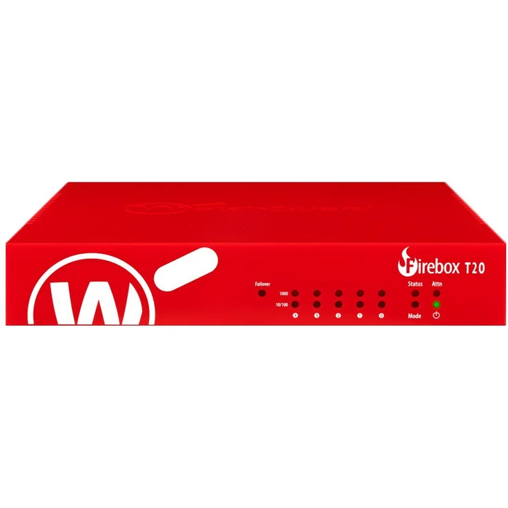 WATCHGUARD Firebox T20, Sicherheitsgerät mit 3 Jahren Basic Security Suite, 5 Anschlüssen, 1GbE