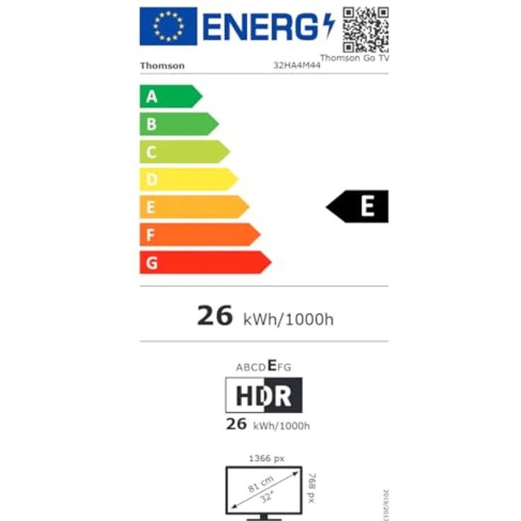 Thomson Go TV 32" LED Smart TV, HD-Ready (1366x768), 50 Hz, Android, 2x HDMI, Energieklasse E, 32HA4M44 Go – Bild 11