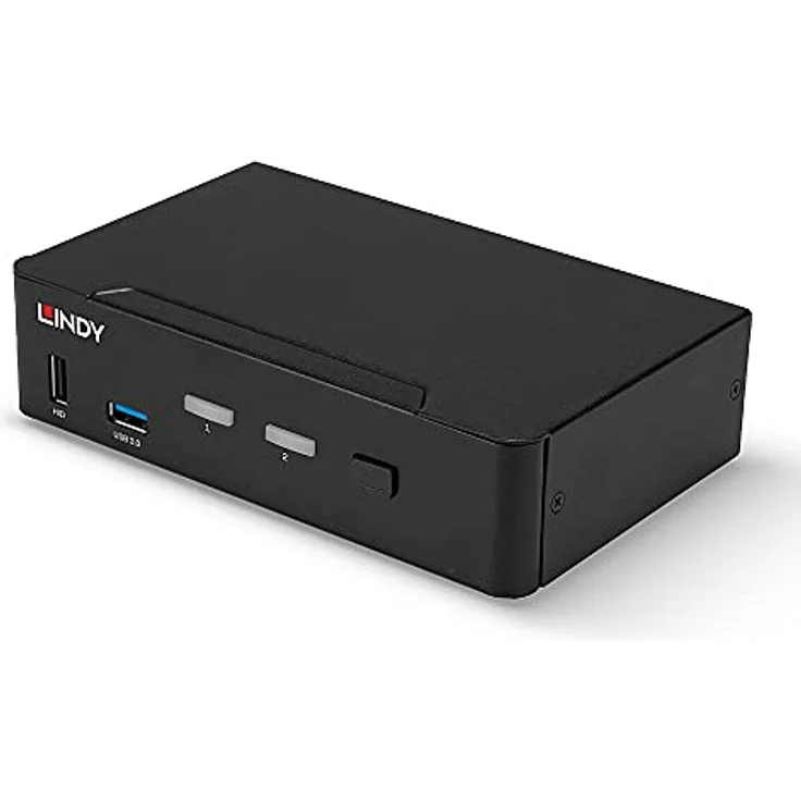 LINDY 39312 2 Port KVM Switch, DisplayPort 1.4, USB 3.0 & Audio – Bild 1